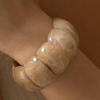 Faux Stone Acrylic Stretch Bracelets - 5 Colors