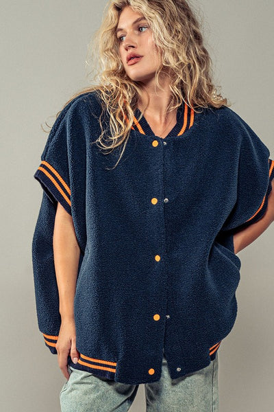 Varsity Oversized Sherpa Vest - 2 Colors