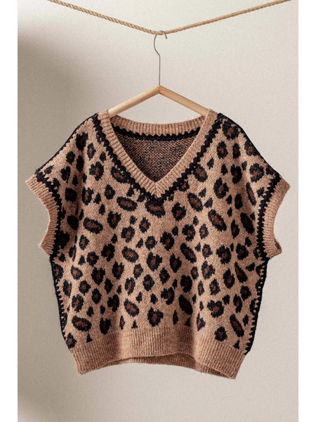 Oversized Leopard Vest