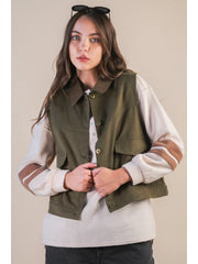 Addie Twill Vest  - 2 Colors