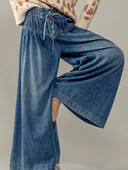 Guiness Pleated Denim Wide Leg Pants