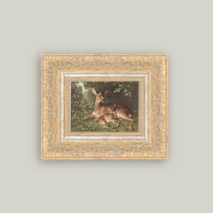 Doe With Fawn Framed Art