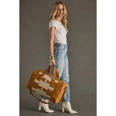 Camel and Cream Aztec Duffle