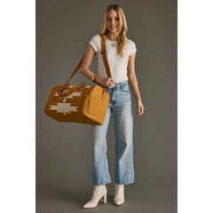 Camel and Cream Aztec Duffle