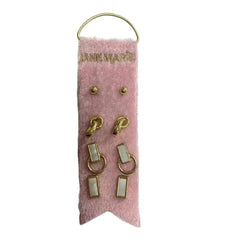 Petite Stud Earring Sets on Velvet Ribbon - 8 Varieties