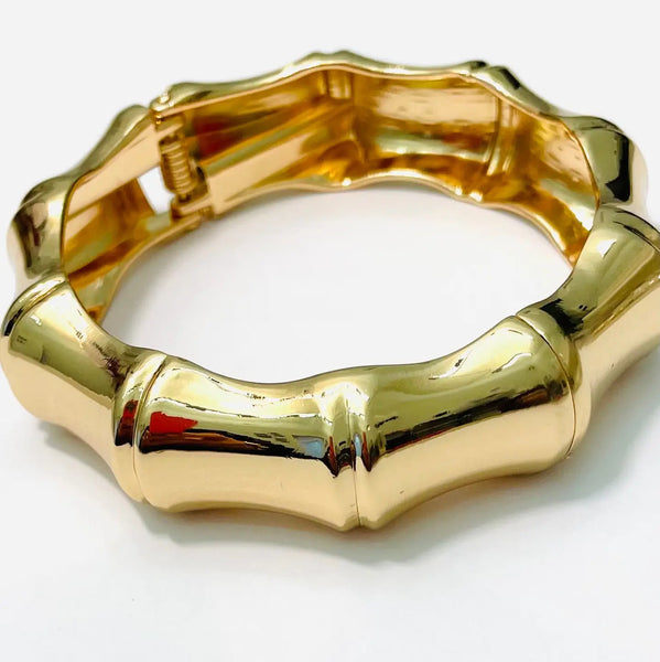 Bamboo Hinged Cuff Bracelet