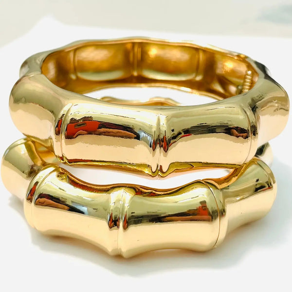 Bamboo Hinged Cuff Bracelet