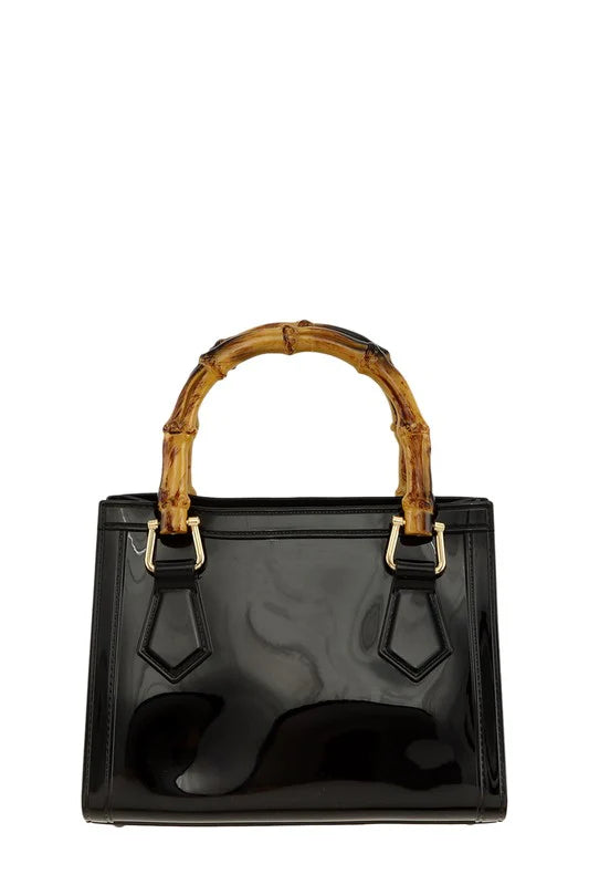 Bamboo Handled Jelly Purse - 2 Colors