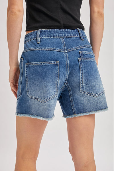 Denim Patch Pocket Barrel Shorts