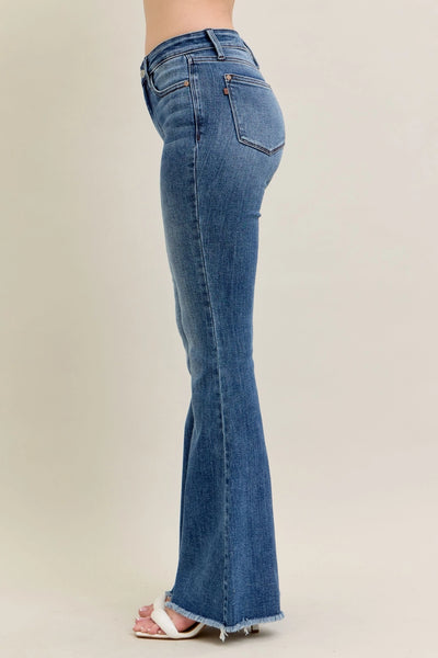 Judy Blue Vintage Wash Flares w/Destroyed and Frayed Hem