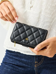 Mary Square Essential Quilted Wallet - 3 Colors