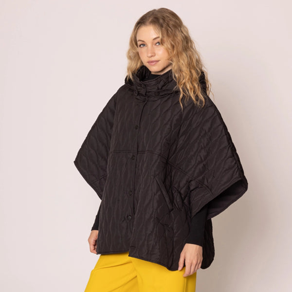 Winona Quilted Hoodie Poncho