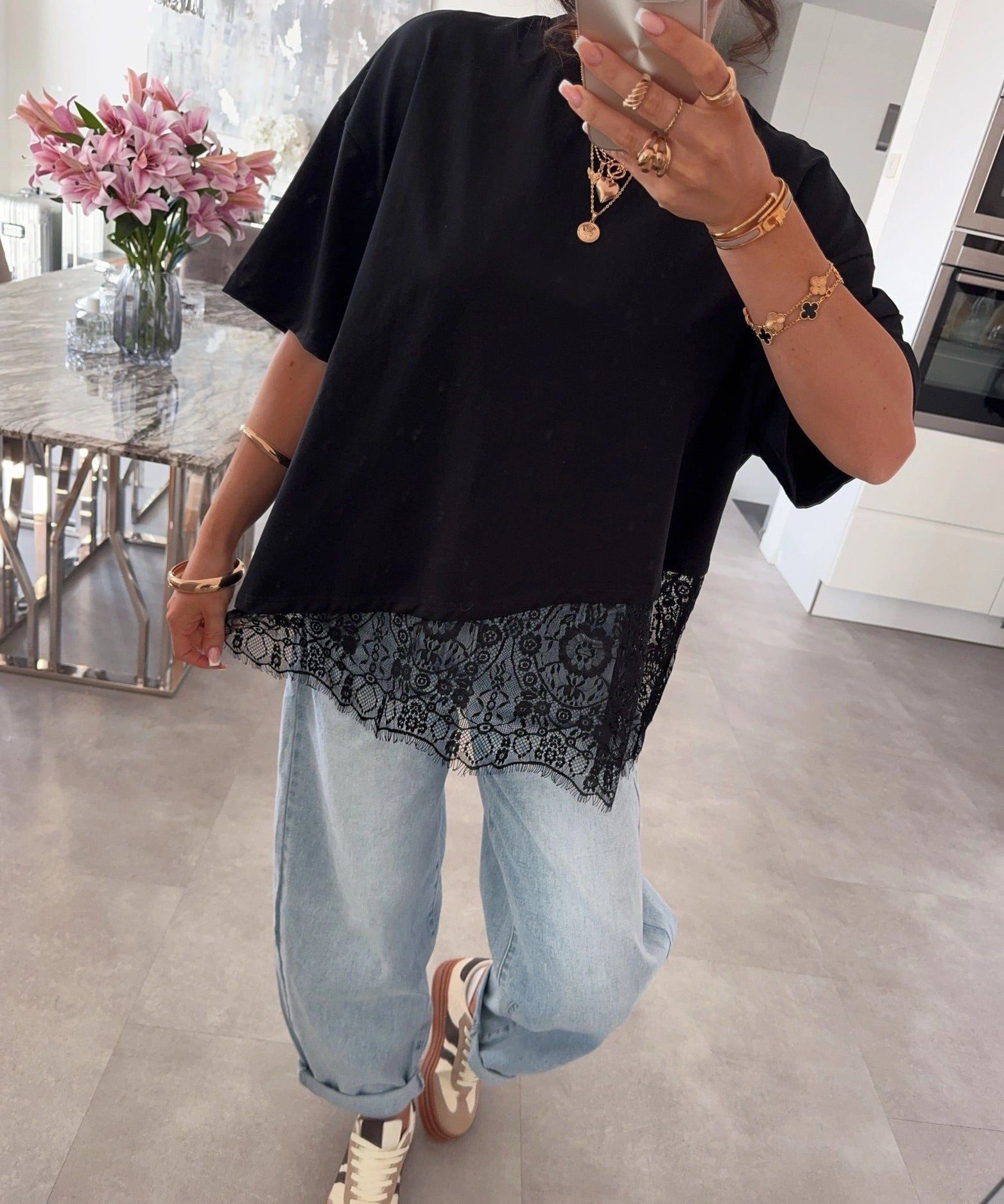 Lindsey Lace T-Shirt - 2 Colors