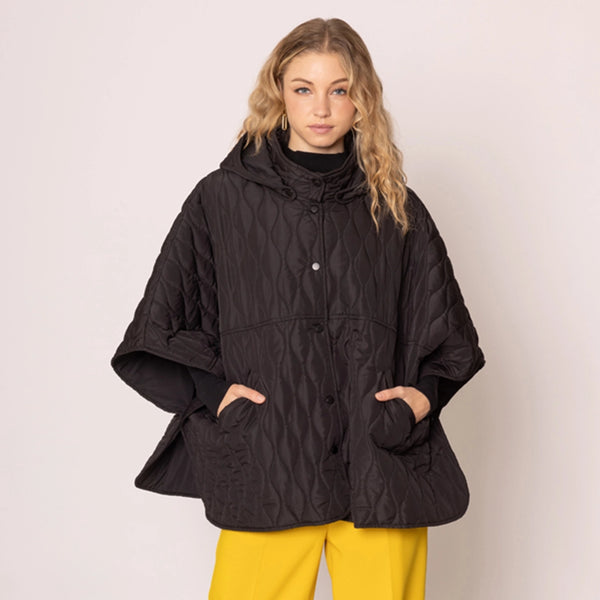 Winona Quilted Hoodie Poncho