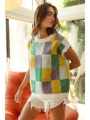 Mardi Gras Block Chain Sweater