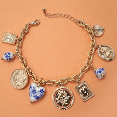 Blue Willow Charm Bracelet