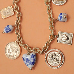 Blue Willow Charm Bracelet