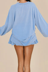 Blue Lagoon Corded Skirt Set