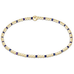 enewton 5.5" egirl Hope Sincerity Pattern 2mm Bead Bracelet - Blue Metallic