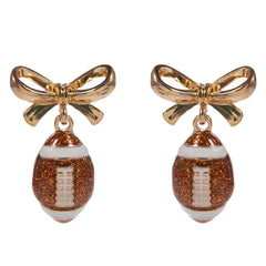 Bow and Football Earrings