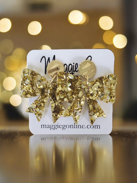 Gold Bow Earrings