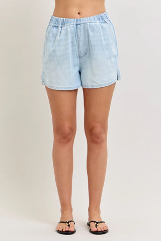 Judy Blue Light Wash Denim Boxer Shorts