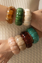 Faux Stone Acrylic Stretch Bracelets - 5 Colors