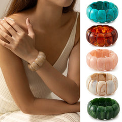 Faux Stone Acrylic Stretch Bracelets - 5 Colors