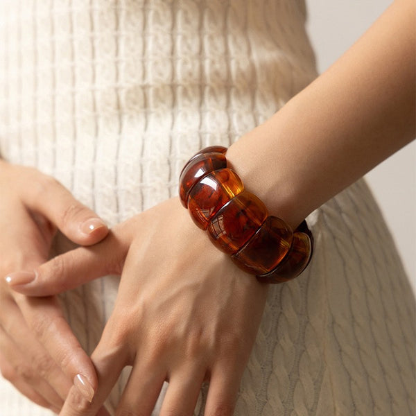 Faux Stone Acrylic Stretch Bracelets - 5 Colors