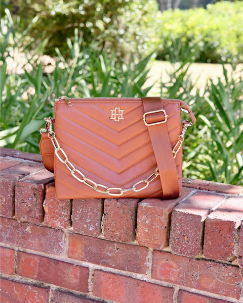 Ariana Crossbody Purse - Saddle Brown