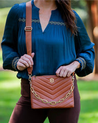 Ariana Crossbody Purse - Saddle Brown