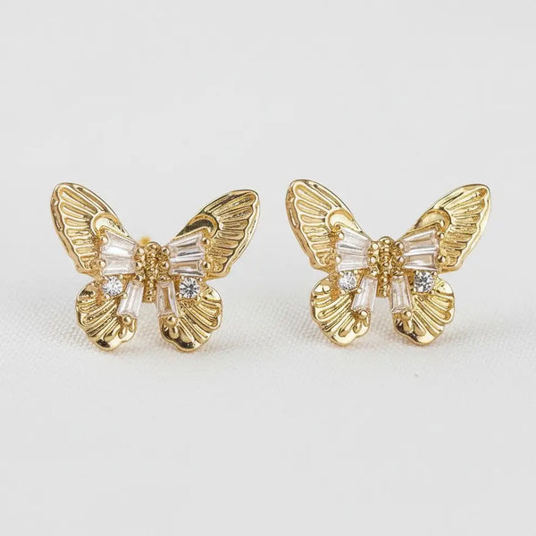 Butterfly-Inspired Gemstone Drop Earrings