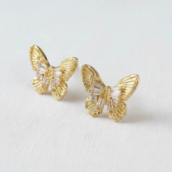 Butterfly-Inspired Gemstone Drop Earrings