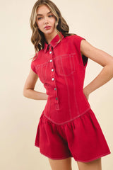 Red Valley Romper