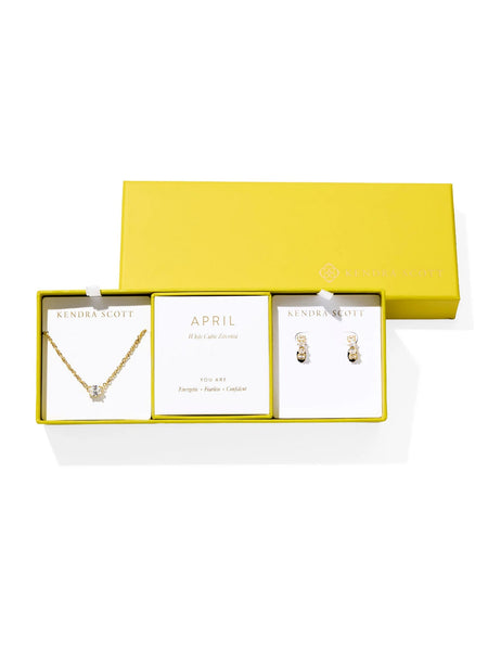 Kendra Scott Cailin Gift Set - Gold White CZ