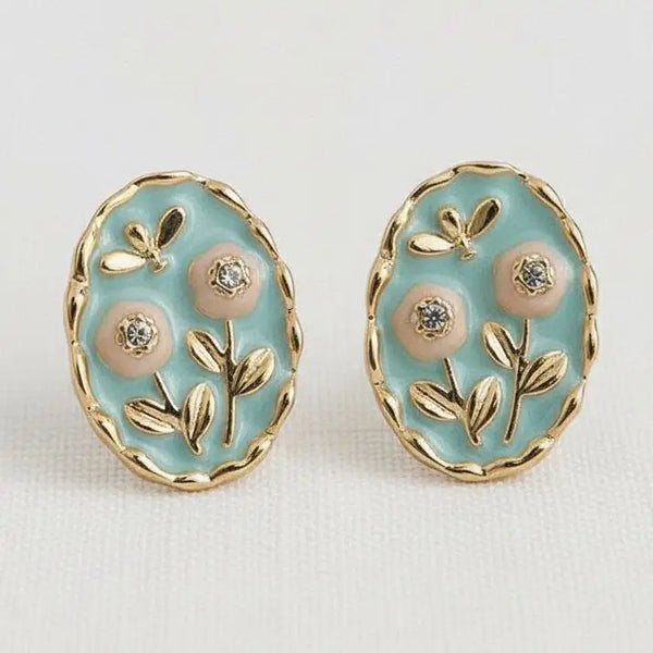 Floral Enamel Earrings