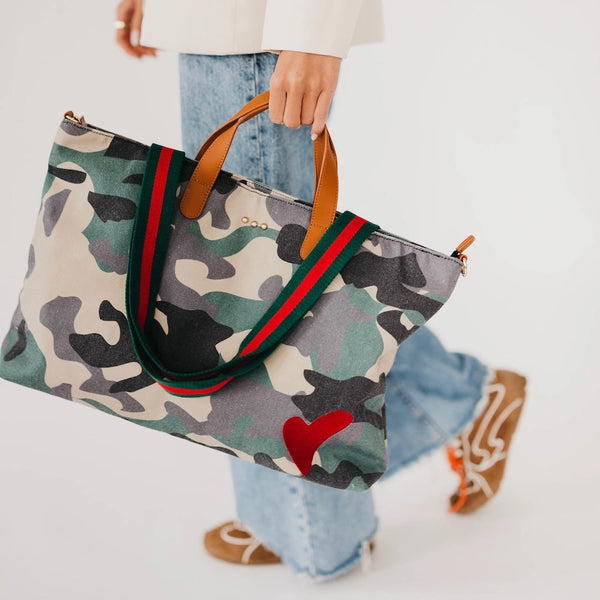 Chelsie Camo Printed Tote Bag