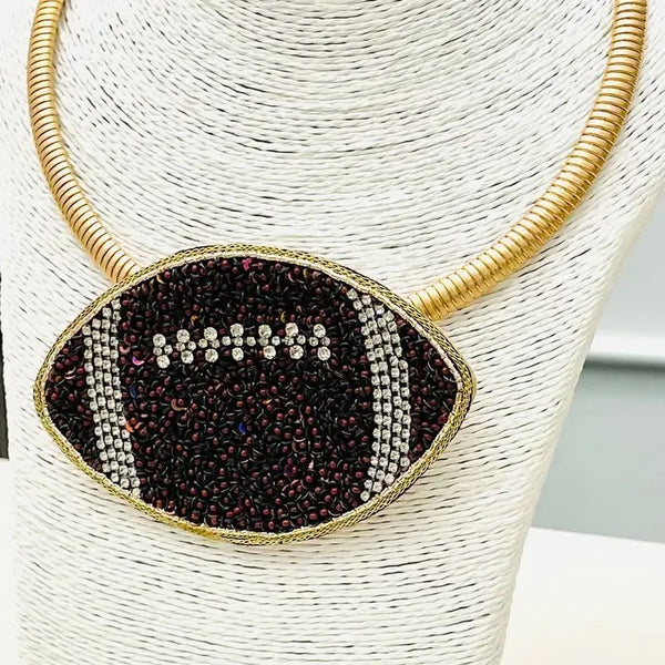 Beaded Friday Night Lights Football Necklace