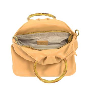 Natalie Bamboo Handle Pouf Bag - 2 Colors