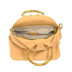 Natalie Bamboo Handle Pouf Bag - 2 Colors