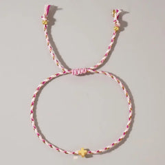 Cross Charm Corded Bracelets - 5 Colors