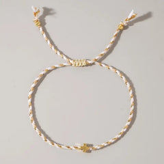 Cross Charm Corded Bracelets - 5 Colors