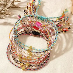 Cross Charm Corded Bracelets - 5 Colors