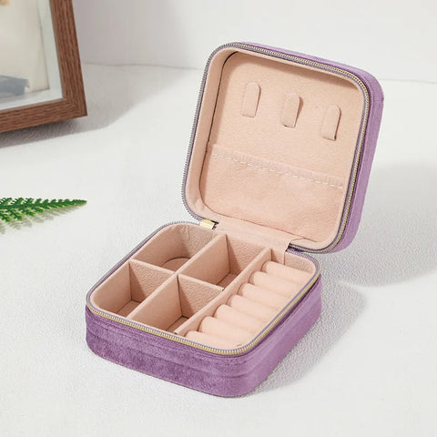 Plush Jewelry Box For Travel in Assorted Colors