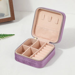 Plush Jewelry Box For Travel in Assorted Colors