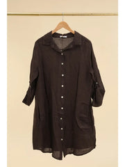 Robe-chemise en lin français - 5 couleurs