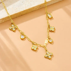 Golden Clover Charm Necklace