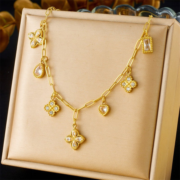 Golden Clover Charm Necklace