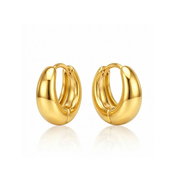 Ellie Vail Corinne Elongated Dome Huggie Hoop Earring
