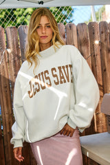 Cross + Jesus Saves Reversible Sweatshirt